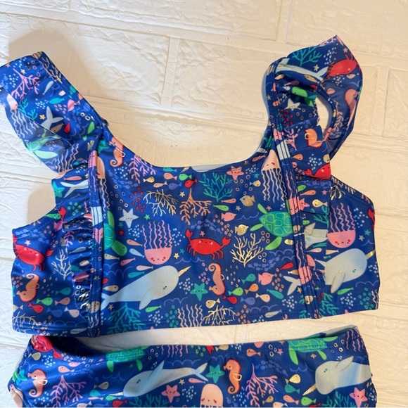 Cat & Jack Kids Blue Sea Life Swim Set Size L (10/12) - Picture 4 of 9